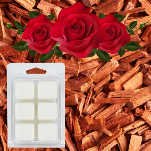 Love & Thunder (Sandalwood Rose) soy wax melt. The wax melts have the combination of lush jasmine and velvety rose works wonderfully with the warm, woody sandalwood base to create a beautiful fragrance.