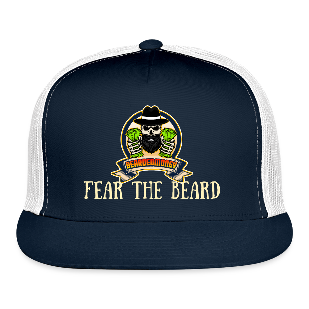 Fear The Beard Trucker Cap - navy/white