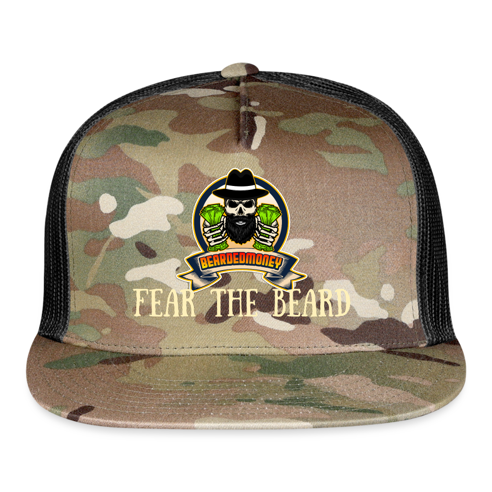 Fear The Beard Trucker Cap - MultiCam\black
