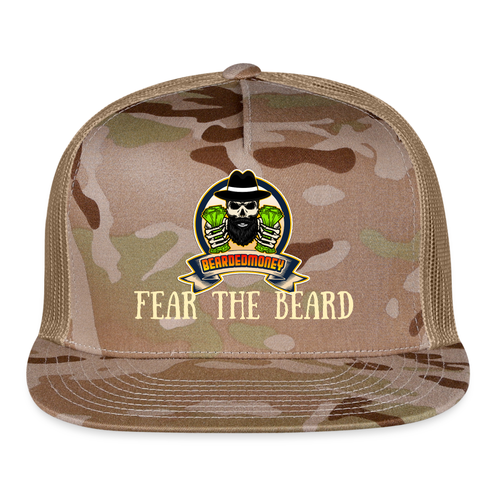 Fear The Beard Trucker Cap - MultiCam\tan