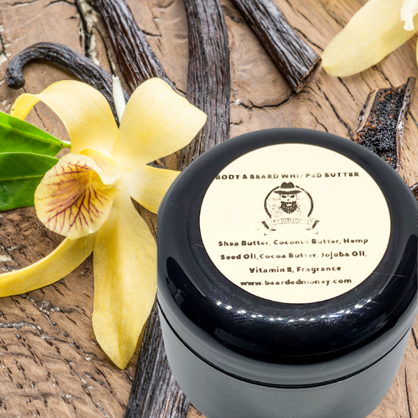 Whipped Sandalwood Vanilla Beard & Body Butter  is a soft vanilla mixes with an earthy sandalwood and musk for a powdery Earthy aroma