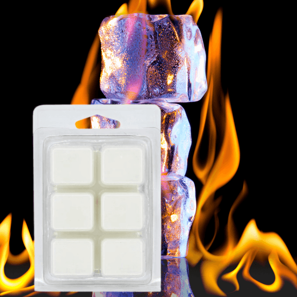 Fire & Ice Soy wax melt. The wax melts have a combination of the earthy and smoky scent of cedar with the refreshing and cool essence of icy moss.