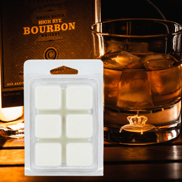 Kentucky Bourbon Soy wax melt. The wax melts have a smell of fruity, woody, vanilla with musky like background.