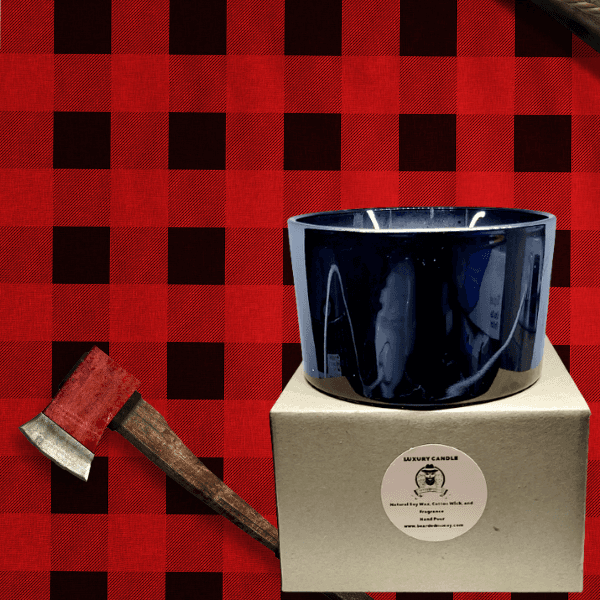 Cozy Flannel large 3 wicks soy Candle in luxury black metallic tumbler  has a nice masculine, and strong scent. Women love this scent as well.